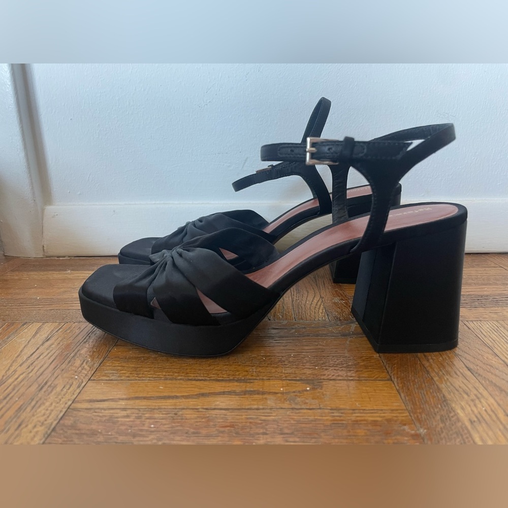 Reformation worn once satin platform sandal